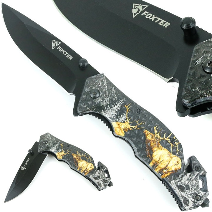 Cutit de vanatoare, Foxter, Inox, 22cm, Multicolor