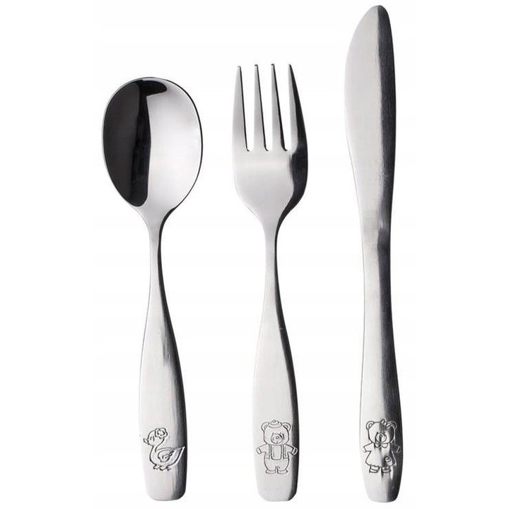 Evőeszközkészlet gyerekeknek, Banquet, Rozsdamentes acél, Ezüst