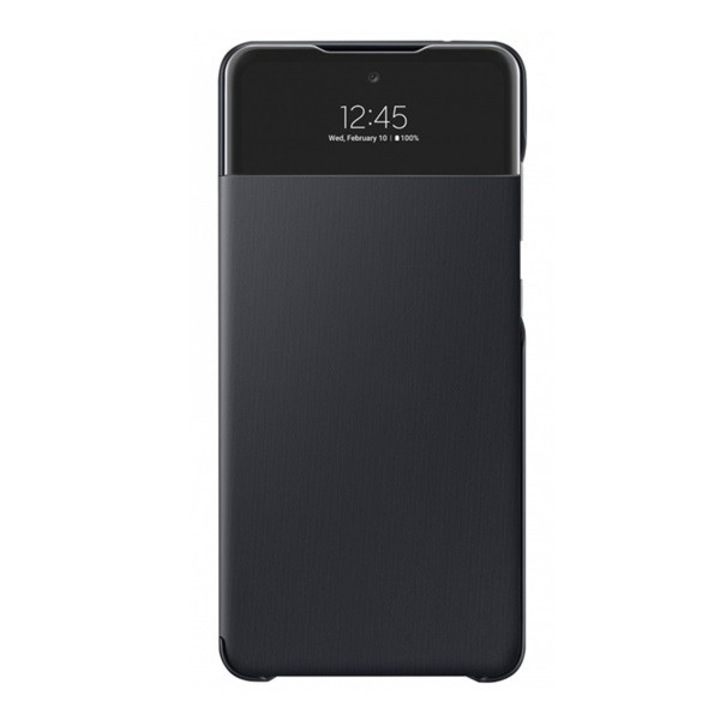 Samsung Galaxy A72 / A72 5G SM-A725F / A726B, Oldalra nyíló tok, hívás mutatóval, Smart View Cover, fekete, gyári (RS103847)