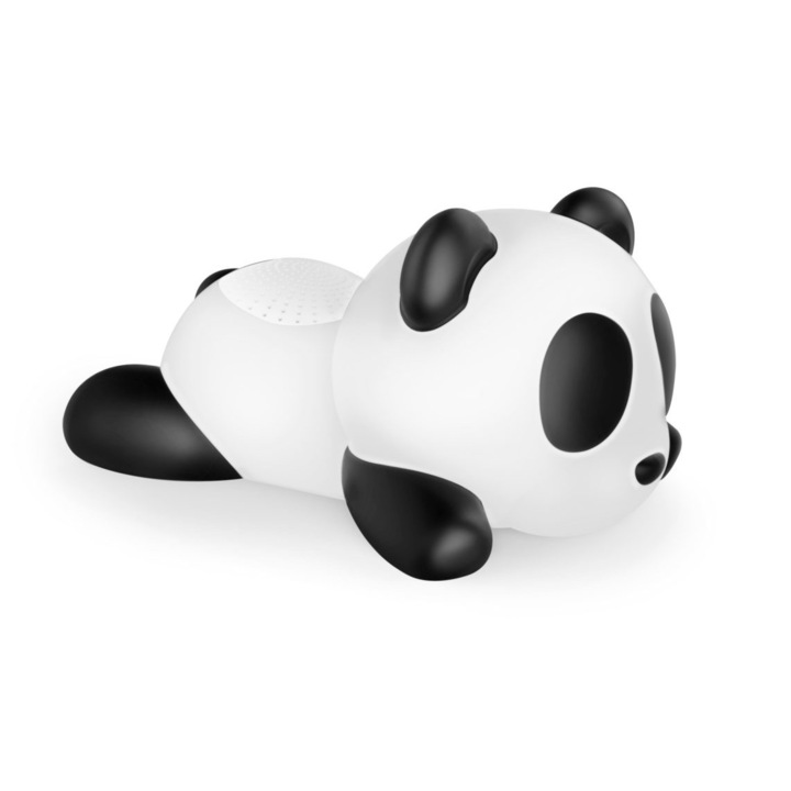 Difuzor bluetooth fara fir de 15 W cu iluminare LED colorata, conceputa pentru copii sub forma unui panda adormit