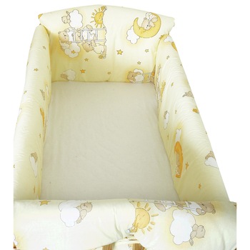 Set aparatoare patut, Maxi, ursuletul somnoros, galben Set aparatoare patut, Maxi, ursuletul somnoros, galben