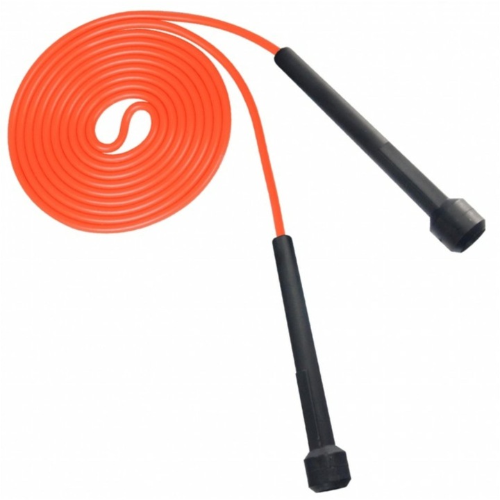 Coarda sport crossfit cu manere ergonomice confectionate din plastic si fir din PVC, lungime 2.75 m, Orange