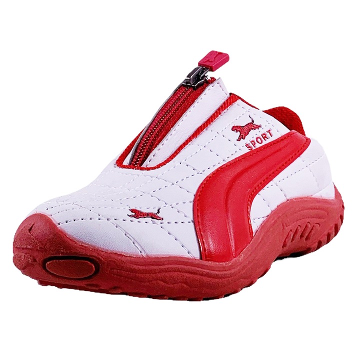 Детски маратонки Chippo Youth 6001-905 15-128, 30-35, Еко кожа, С цип, Бял/Червен, Размер 31, 17.00 см