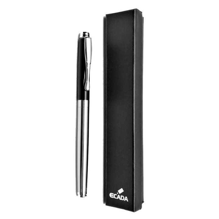 Stilou Ecada metalic 93204 in cutie - argintiu