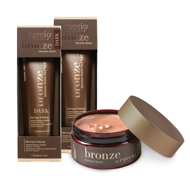 Set Unt de Corp Stralucitor Butter Bronze Shimmer, Cuccio Naturale- Unt de corp stralucitor Butter Bronze Shimmer 226 g, Butter Bronze Shimmer 113 g si Dark Butter Bronze Shimmer 113 g
