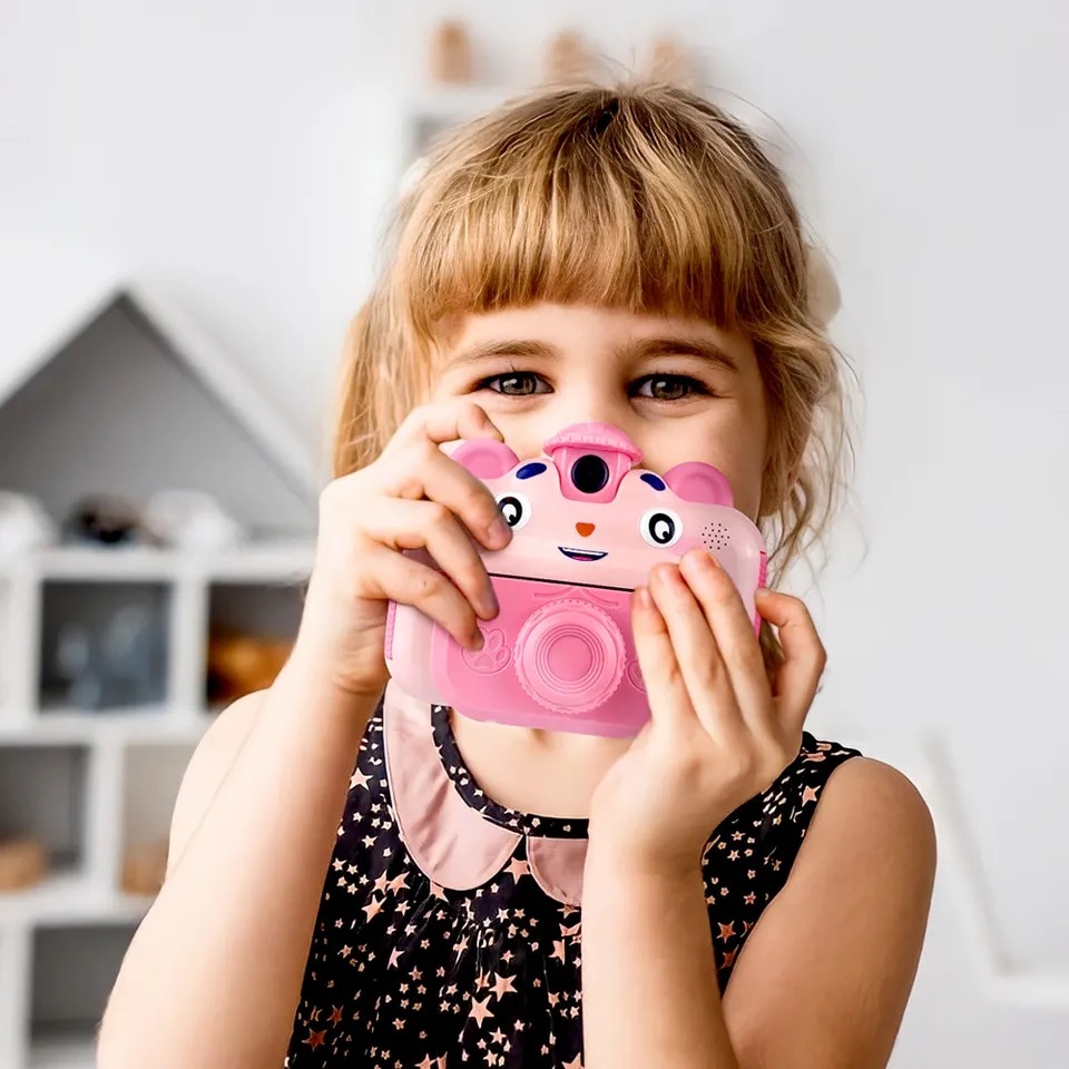 Детски фотоапарат, с функция за печат, 32GB карта, 2.4'' екран, HD ...