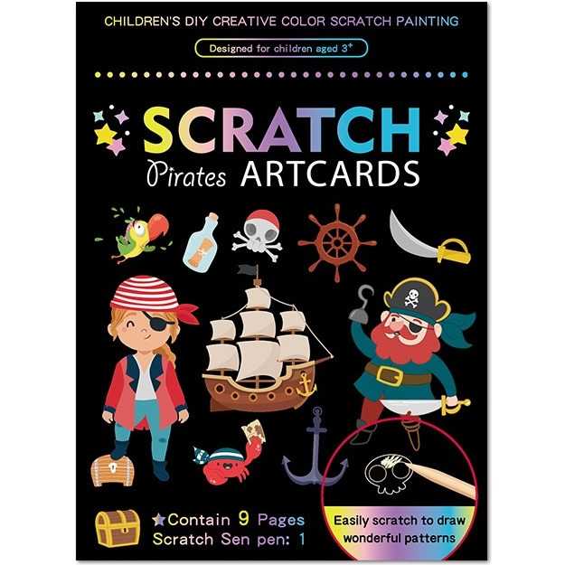 Set 9 planse razuibile Scratch ArtCards, Bambinice, Pirati