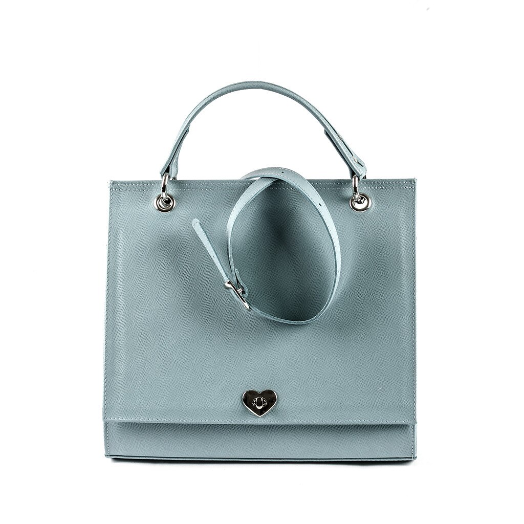 Geanta dama,Zea,piele naturala,blue deschis