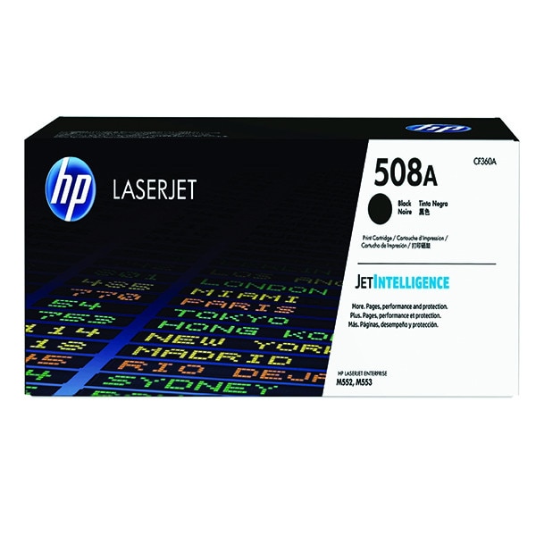 CF360A,Cartus Toner Originale HP 508A,HP CF360A,HP Color LaserJet Enterprise Flow MFP M577 c,M550 Series,M552 dn,M553 dn,M553 dnm,M553,MFP M570,MFP M577 dn,MFPM 577 f-6K