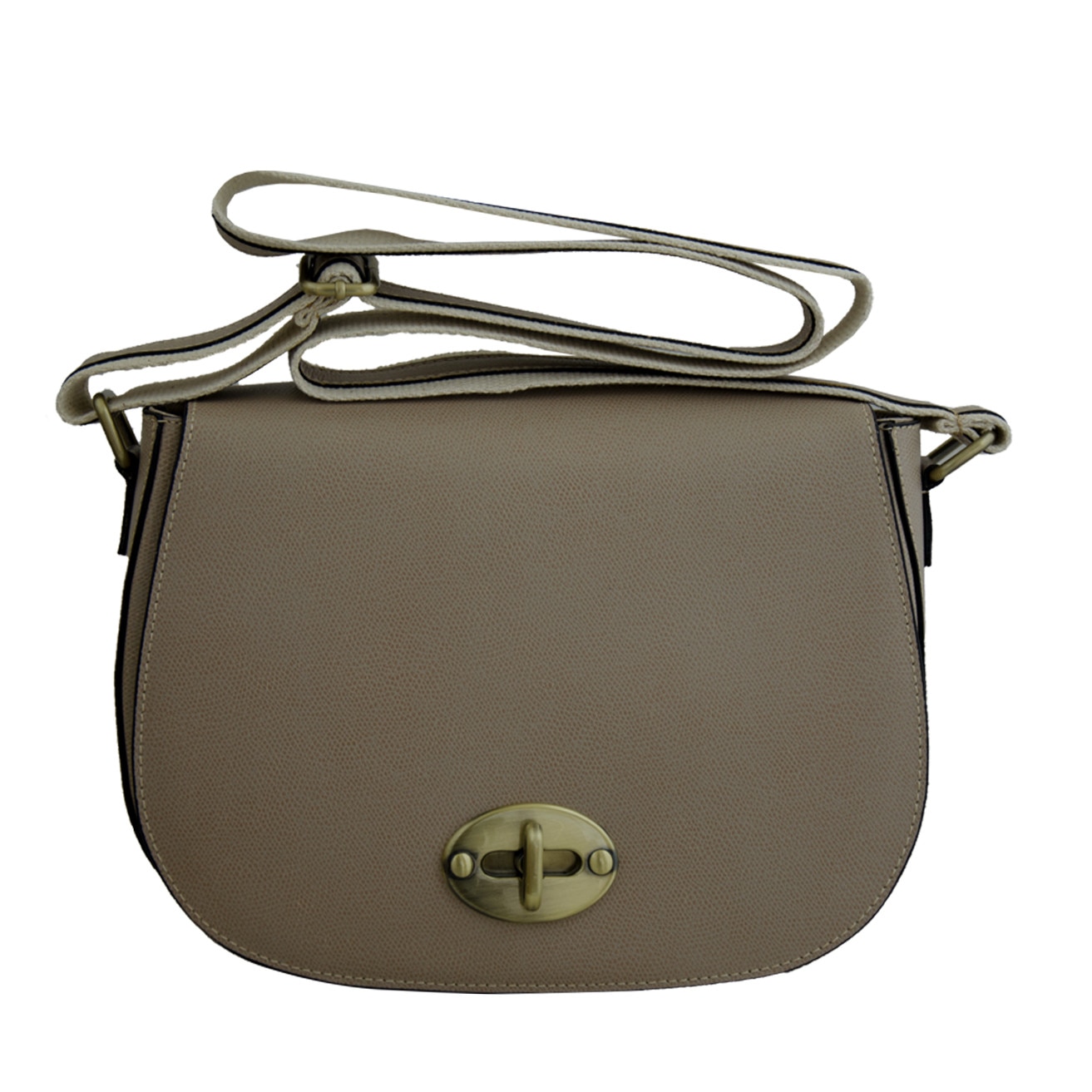 Geanta tip postas din piele naturala, Maiana, Bej Nude