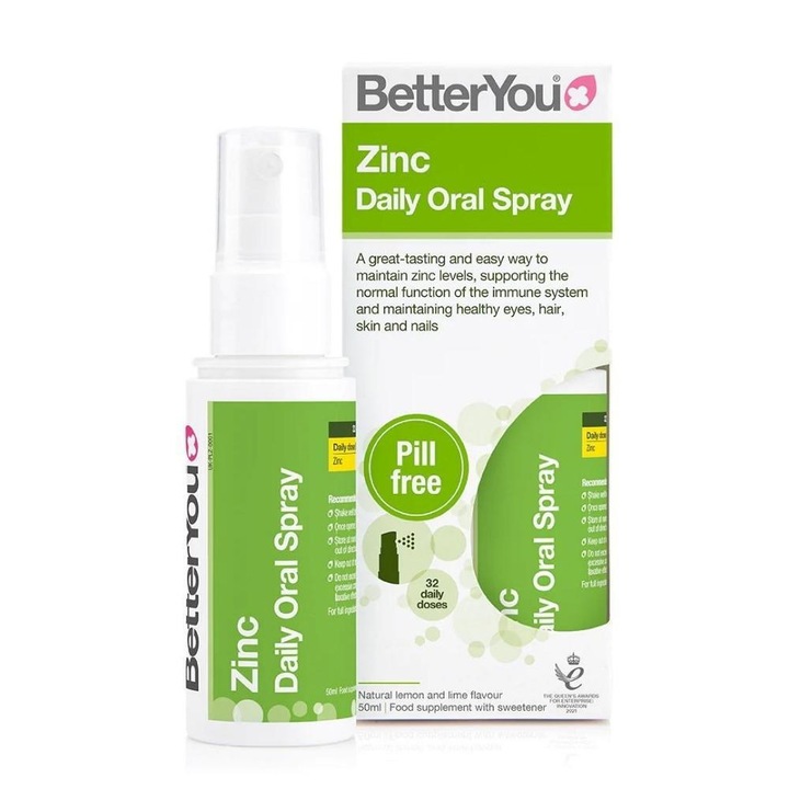 Supliment alimentar zinc tip spray, BetterYou, Aroma lamaie/lime, 50 ml