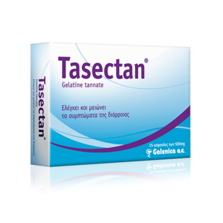 Tratament diaree Tasectan 500 mg, Galenica, 15 capsule