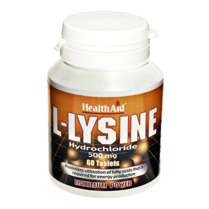 Supliment alimentar, Health Aid, L-Lizina, 550g, 60 tablete