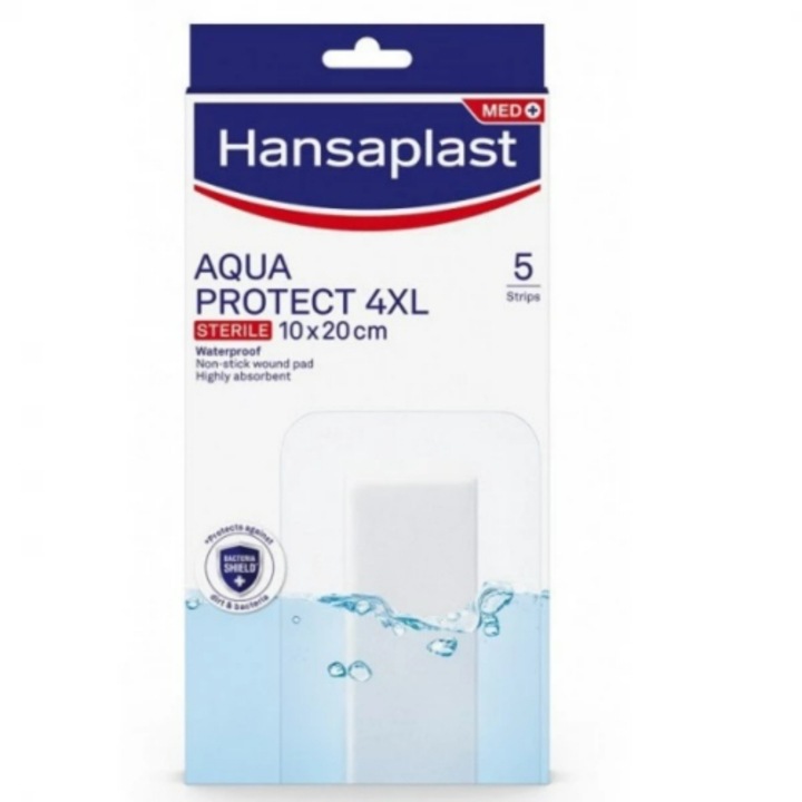 Set 5 plasturi impermeabili Aqua Protect, Hansaplast, 10 x 20 cm, Alb, 4XL