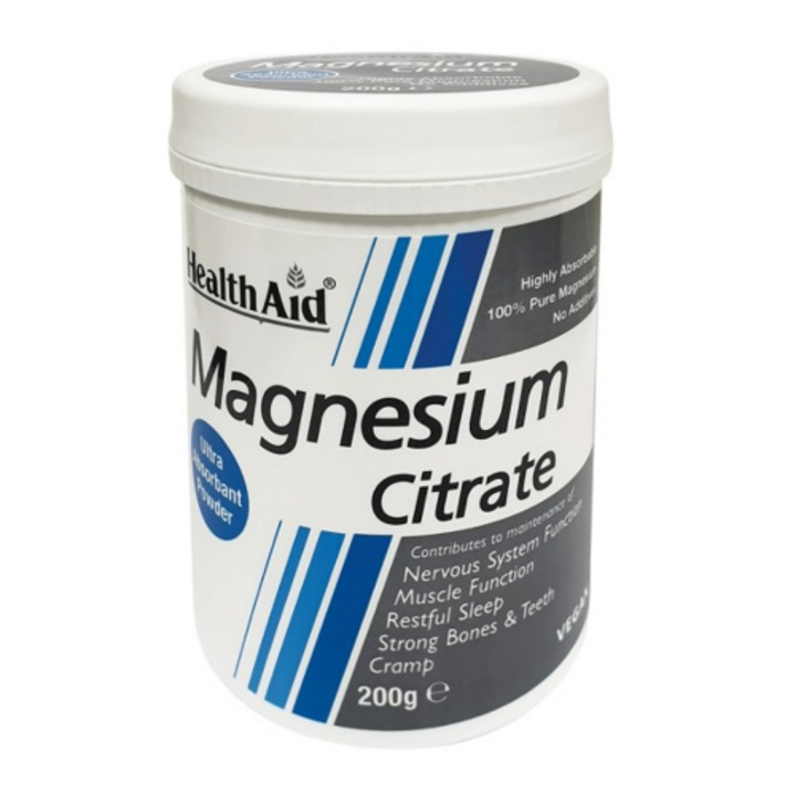 Citrat de magneziu, Health Aid, 200 gr