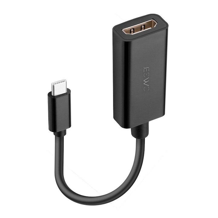 Adaptor USB Type-C la HDMI 4K@30Hz, Compatibil Monitor, Computer, Tableta, Negru