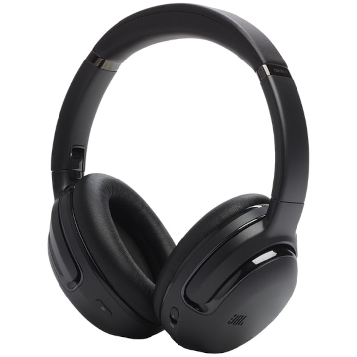 Casti audio wireless over-ear JBL Tour One M2, True Adaptive Noise Cancelling, Smart Ambient, Spatial Sound, Negru