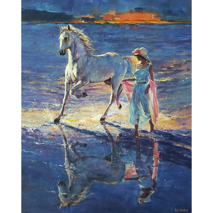 Set de broderie cu diamante ITA ART, Cu aroma de mare, 40x50cm, Multicolor