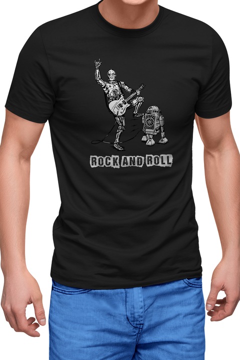 Tricou personalizat barbat " STAR WARS BAND ROCK AND ROLL", Negru