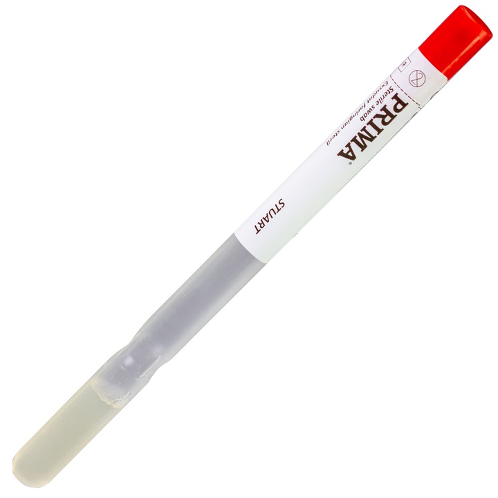 Exudat faringian PRIMA, steril, cu mediu STUART, in tub O 12x150 mm, cu eticheta, 100buc