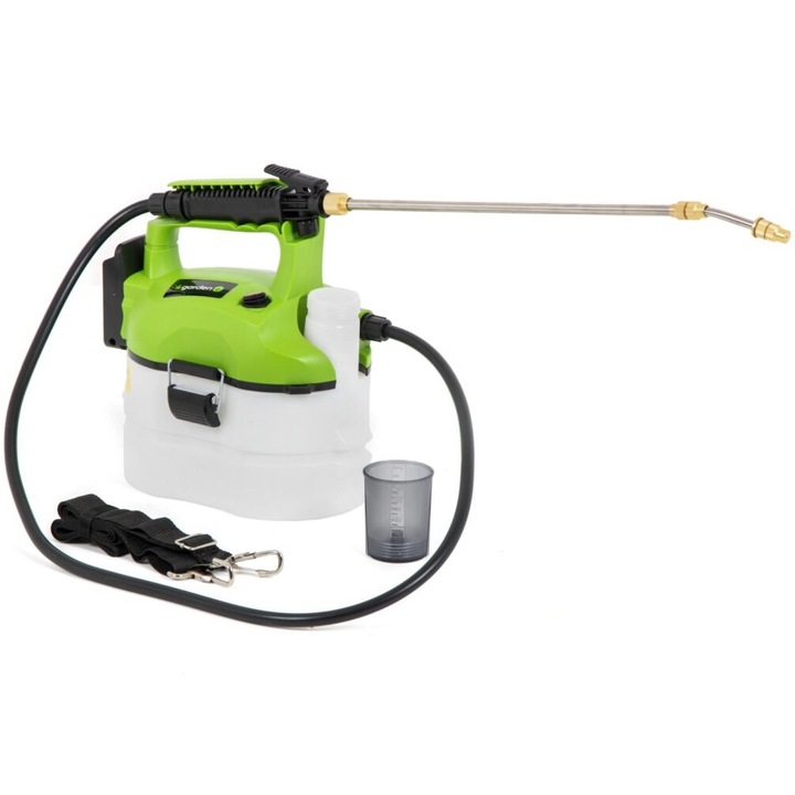 Pulverizator electric pe acumulator 4Garden AS421, motor 20 V, volum curgere 30 l/h, rezervor 3 L, presiune max. 3.1 bar, lance telescopica, fara acumulator si incarcator in setul de livrare