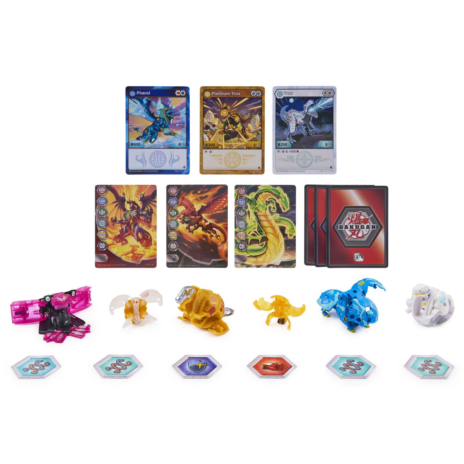 Lot De 8 Figurines Bakugan + 10 Cartes – Collection Occasion