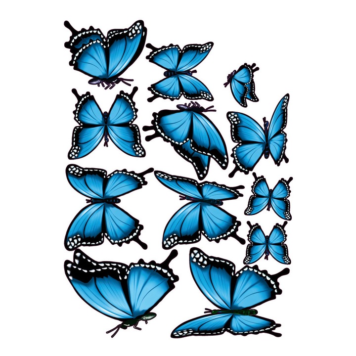 Sticker decorativ - Fluturi albastri 50x70cm