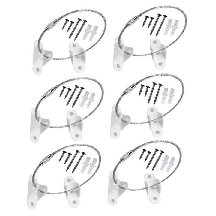 Опаковка от 6 мебелни комплекта против преобръщане, защита за деца, Empria, бяло