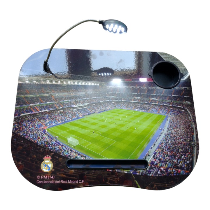 Suport pentru laptop, Cu perna incorporata, Cu lampa LED, 48 x 37 cm