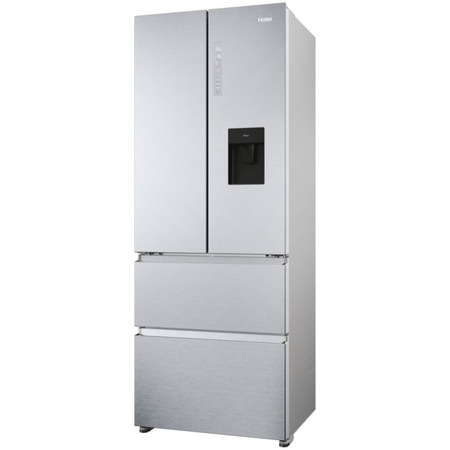 Side by Side Haier HFR5719EWMG, 444l, Total No Frost, Dozator apa, Display touch, My zone plus, Raft vinuri pliabil, Clasa E, H 190 cm, Gentle Silver