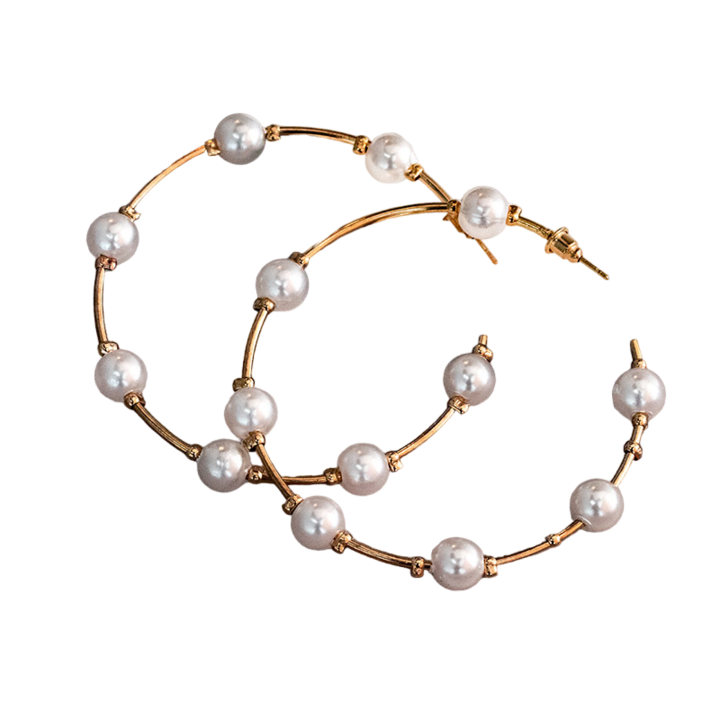 Cercei cu perle artificiale egale suspendate, ocazii speciale