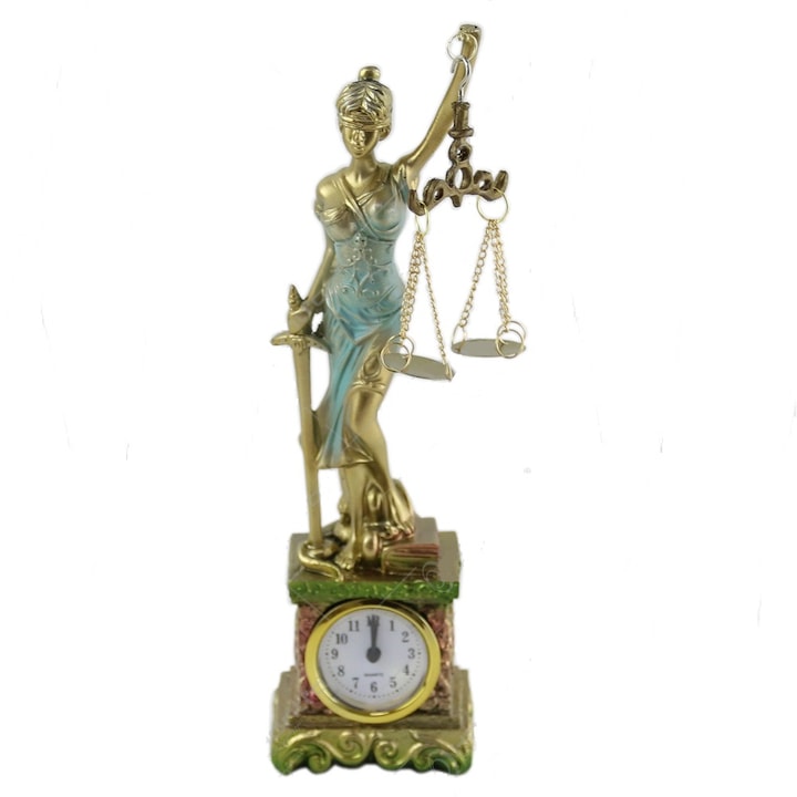 Statueta Jeita Justitiei cu ceas- 27cm