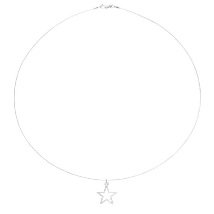 Colier fir transparent cu pandantiv Stea, din Argint 925, reglabil 38-41 cm