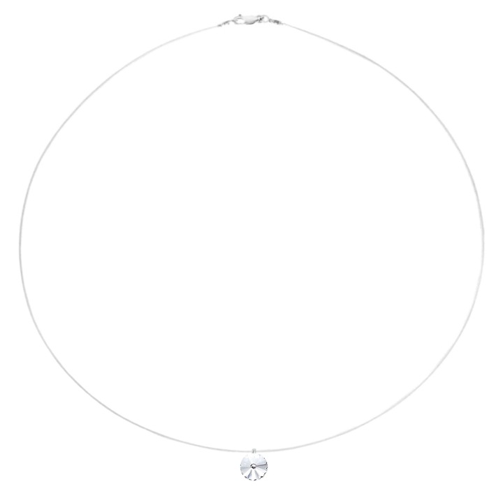 Colier transparent cu Cristal Swarovski Argintiu/Transparent, Argint 925