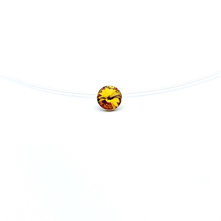 Átlátszó drót nyaklánc arany Swarovski kristállyal, ezüst 925
