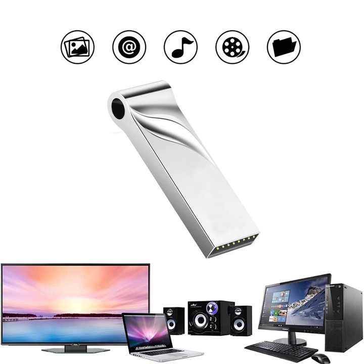 SIKS USB стик, Неръждаема стомана, Памет 16GB, USB 3.1, Сребрист