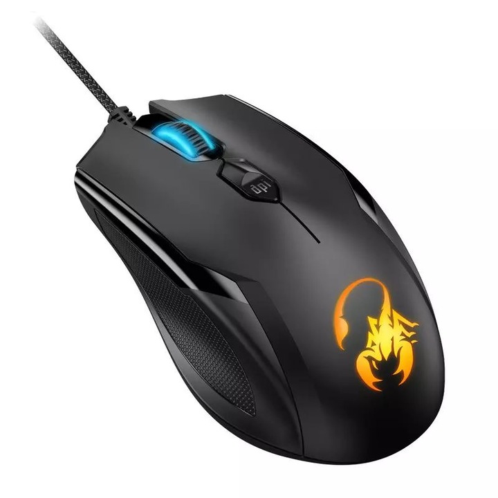 Mouse de gaming Ammox X1-600, Genius, 3200 dpi, Negru