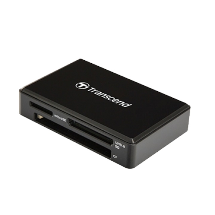 Card reader, Transcend, USB 3.1, Negru