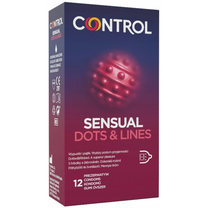 Prezervative, Control, Sensual Dots & Lines, 12 bucati