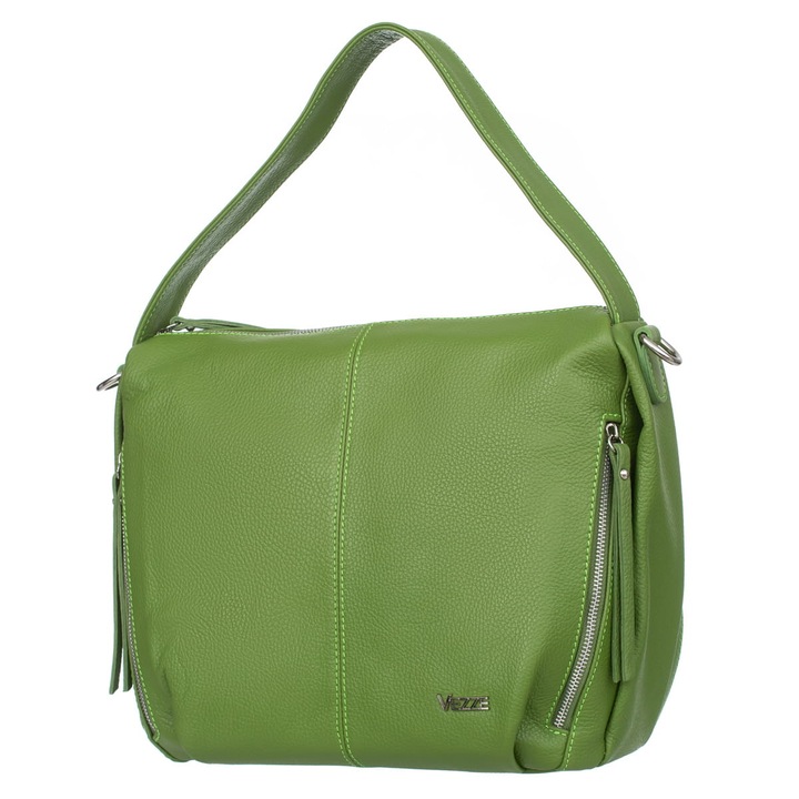 Geanta dama Conta, Vezze, Piele naturala, Verde