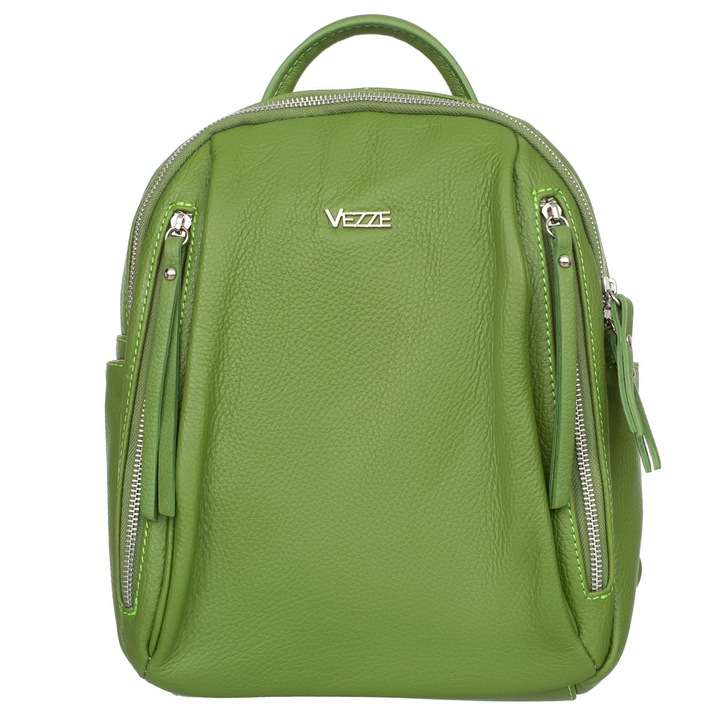 Női hátizsák Aiuto, Vezze, Természetes bőr, 31 x 24 x 11 cm, zöld