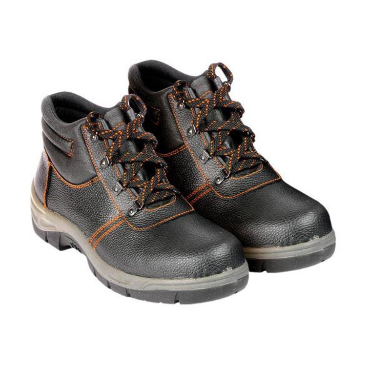 Bocanti de protectie, UN, Piele naturala, Gri/Portocaliu, 43EU