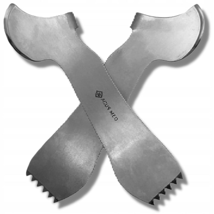 Комплект от 2 броя ножове за пинотерапия, Acus Med, Steel, Silver
