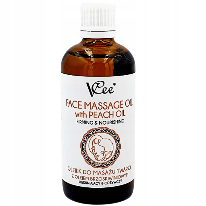 Ulei pentru masaj de fata VCee cu extract de Piersica, 100 ml
