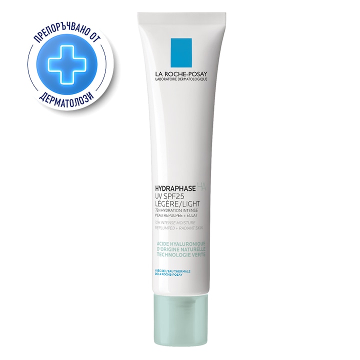 Хидратиращ крем за лице за 72 часа La Roche-Posay Hydraphase HA UV Light, SPF 25, За нормална /смесена кожа, 40 мл