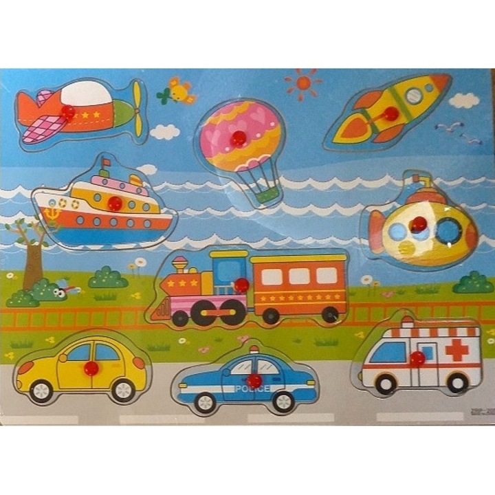 Fa kirakó játék, autók