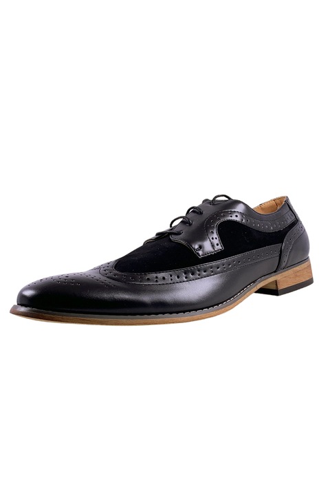 Мъжки обувки Goor MS604 16256373 15-690, С връзки, Еко кожа, Черен, 44 EU