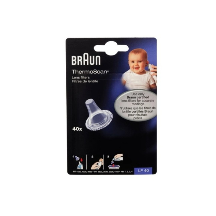 Комплект от 40 филтри за термометър, Braun Baby ThermoScan