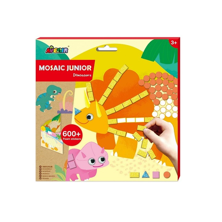 Игра мозайка Avenir Junior Dinosaurs, Многоцветен