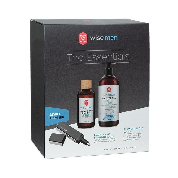 Set gel de dus/sampon barba, Vican, 200/500 ml
